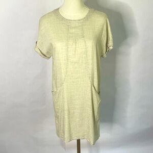Listicle cotton & linen lined women’s dress Size S casual lightweight work dress